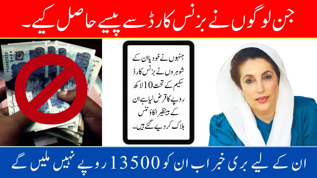 BISP Accounts Blocked for Women Whose Families Took Prime Minister's Business Loan
